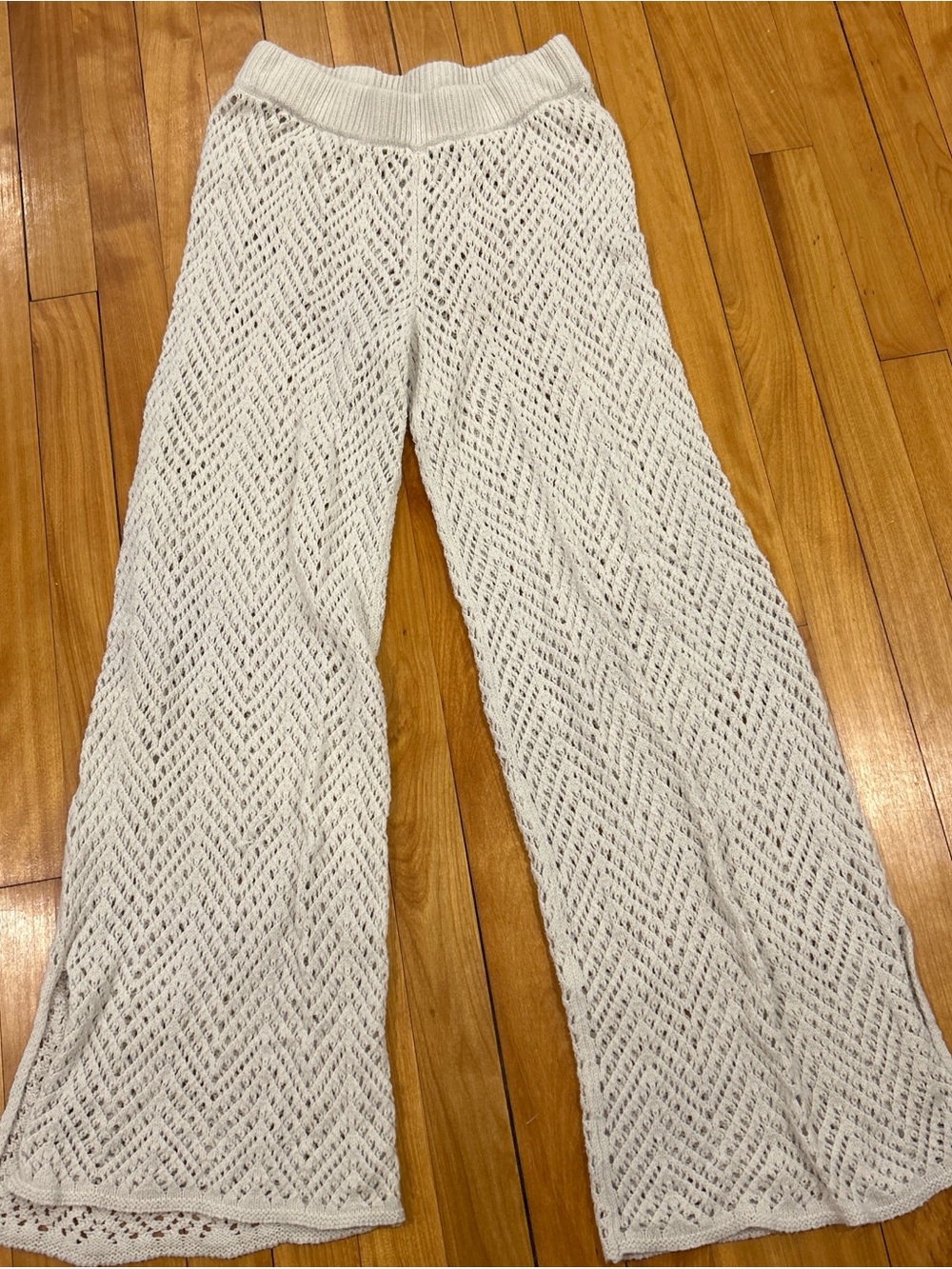 wild fable Cream Crochet Wide-Leg Pants
